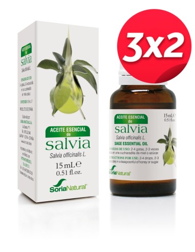 Pack 3X2 Aceite Esencial de Salvia 15 ml de Soria Natural