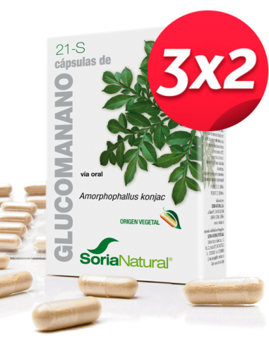 Pack 3X2 Glucomanano 60 capsulas de Soria Natural