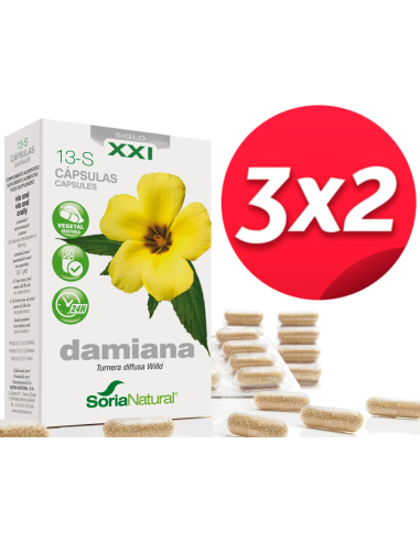 Pack 3X2 Damiana 30 capsulas de Soria Natural