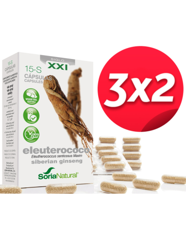 Pack 3X2 Eleuterococo 30 capsulas de Soria Natural