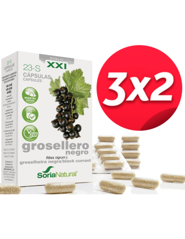Pack 3X2 Grosellero Negro 30 capsulas de Soria Natural
