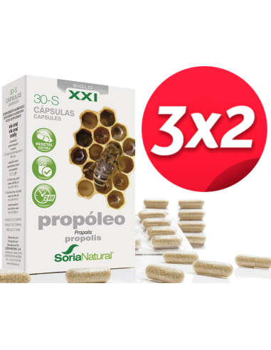 Pack 3X2 Propoleo 30 capsulas de Soria Natural