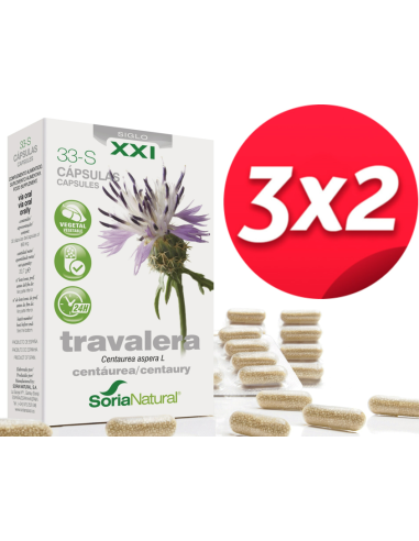 Pack 3X2 Travalera 30 capsulas de Soria Natural