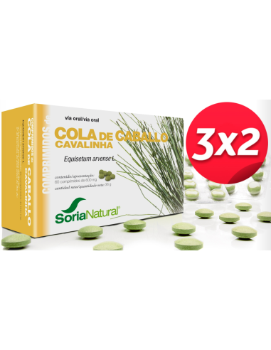 Pack 3X2 Cola De Caballo 60 Comprimidos de Soria Natural.