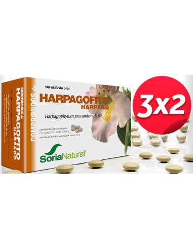 Pack 3X2 Harpagofito 60 Comprimidos de Soria Natural.