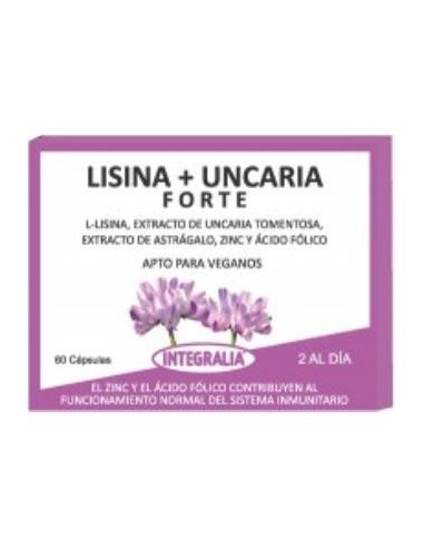 Lisina + Uncaria Forte 60 Cápsulas de Integralia.