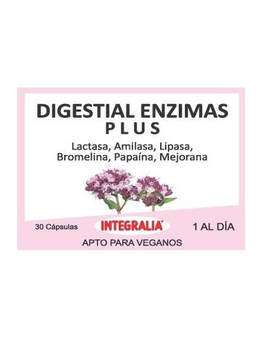Digestial Enzimas Plus 30 Cápsulas de Integralia.