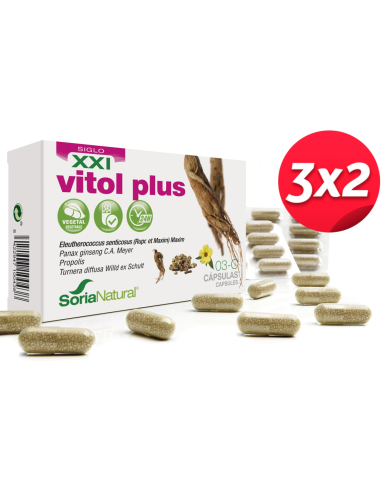 Pack 3X2 Vitol Plus 30 capsulas de Soria Natural
