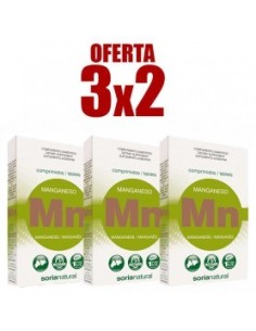 Pack 3X2 Retard Manganeso 24 Comprimidos de Soria Natural.