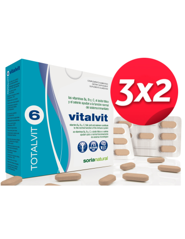 Pack 3X2 Totalvit 6 Vitalvit Optimismo Y Vitalidad 28 Compr