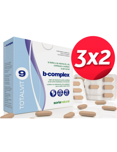 Pack 3X2 Totalvit 9 B-Complex Piel 28 Comprimidos de Soria