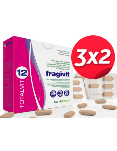 Pack 3X2 Totalvit 12 Fragivit Uñas Y Pelo 28 Comprimidos de