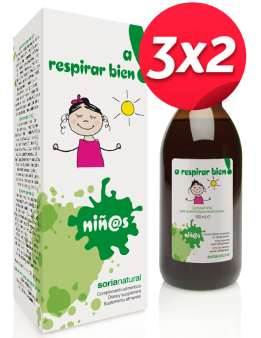 Pack 3X2 A Respirar Bien Niños Jarabe 150Ml. de Soria Natura