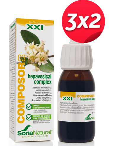 Pack 3X2 Composor 3 Hepavesical Complex Xxi 50Ml. de Soria Natural