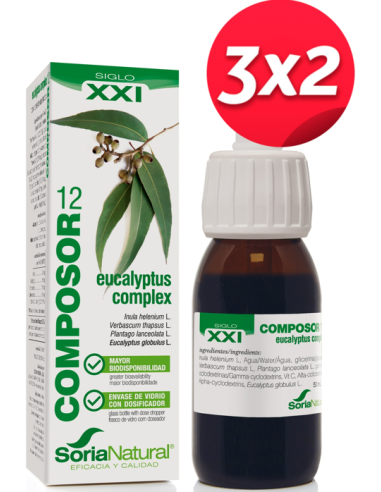Pack 3X2 Composor 12 Eucalyptus Complex Xxi 50Ml. de Soria Natural