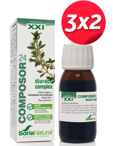 Pack 3X2 Composor 24 Diuracin Complex Xxi 50Ml. de Soria Natural