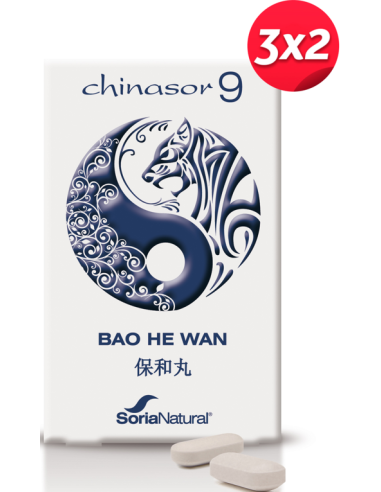 Pack 3X2 Chinasor 9 Bao He Wan 30 Comprimidos de Soria Natural