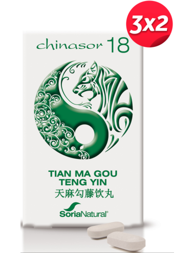 Pack 3X2 Chinasor 18 Tian Gou Teng Yin 30 Comprimidos de Soria Natural