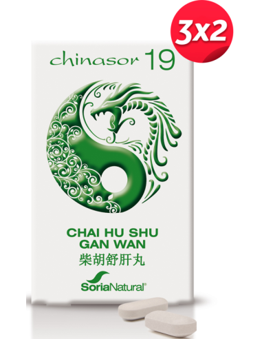 Pack 3X2 Chinasor 19 Chai Hu Shu Gan Wan 30 Comprimidos de Soria Natural