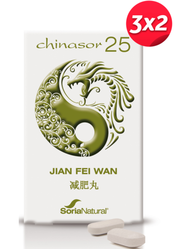 Pack 3X2 Chinasor 25 Jian Fei Wan 30 Comprimidos de Soria Na
