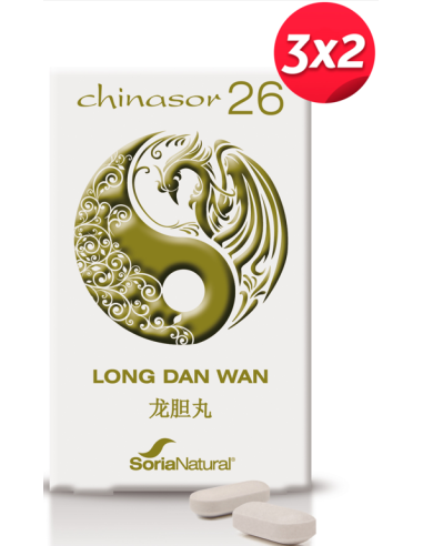 Pack 3X2 Chinasor 26 Long Dan Wan 30 Comprimidos de Soria Natural