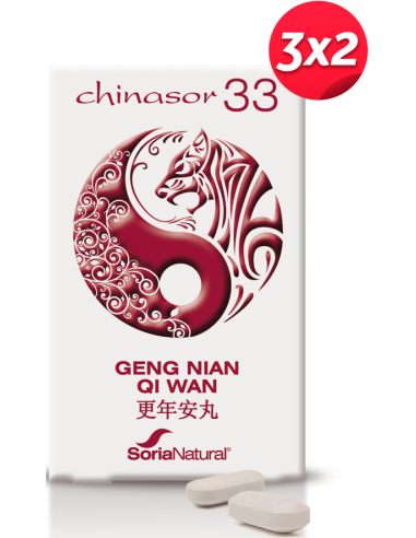 Pack 3X2 Chinasor 33 Geng Nian Qi Wan 30 Comprimidos de Soria Natural
