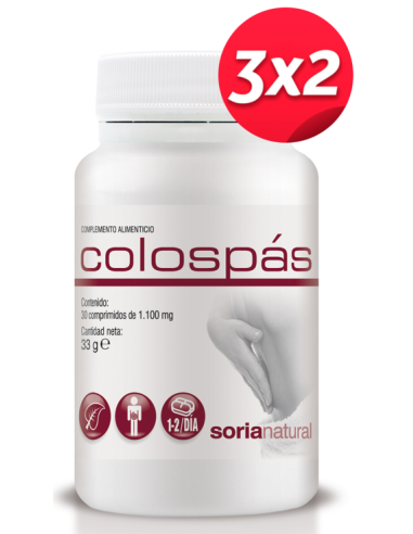 Pack 3X2 Colospas Digestion 30 Comprimidos de Soria Natural.