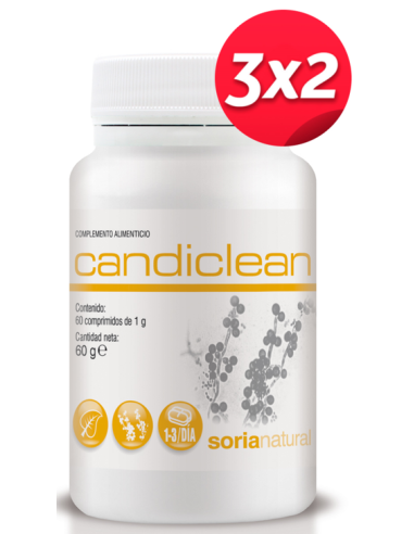 Pack 3X2 Candiclean Candidas 60 Comprimidos de Soria Natural