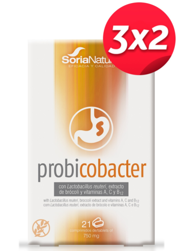 Pack 3X2 Probicobacter 21 Comprimidos de Soria Natural.