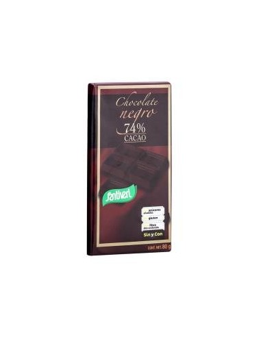 Chocolate Negro 74% De Cacao 80 Gramos S/A Santiveri