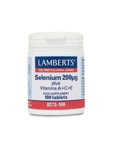 Selenio + Vitaminas A, C Y E 100 Comprimidos de Lamberts