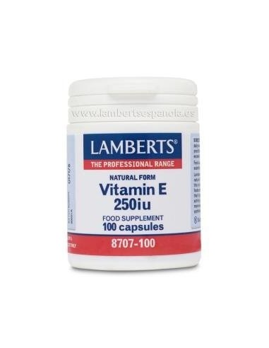 Vitamina E Natural 250 U.I. 100 Cap. de Lamberts