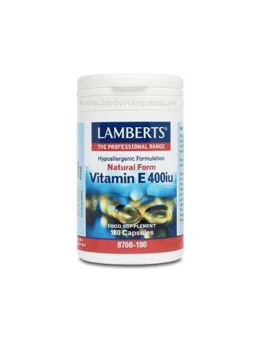 Vitamina E 400Ui 180Cap. de Lamberts