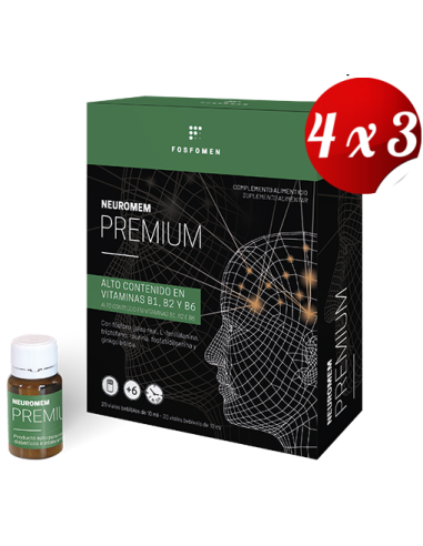 Pack 4x3 Neuromem Premium 20 Viales de Herbora