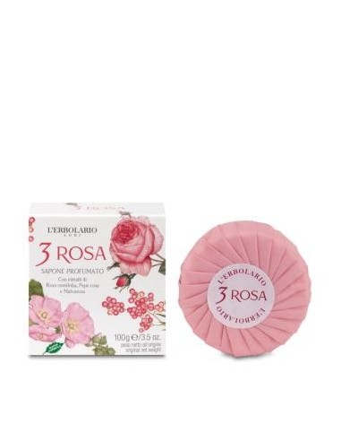 3 Rosas Jabon Pastilla 100Gr L´Erbolario