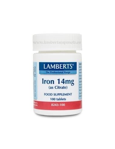 Hierro 14 Mg.Citrato 100  Comprimidos de Lamberts