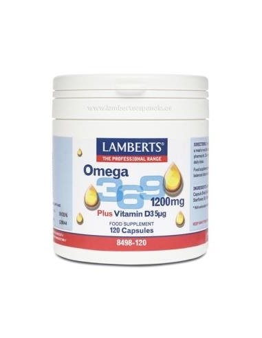 Omega 3-6-9 Mas Vitamina D3 120Cap. de Lamberts