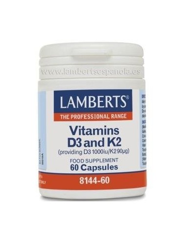 Vitamina D3 1000Ui + K2 90µg 60Cap. de Lamberts