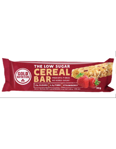 Low Sugar Cereal Bar Fresa 30G 16 Un de Gold Nutrition