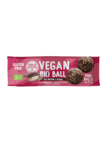 Vegan Bio Ball Energy Pea Protein Cocoa 8Ud. 34G de Gold Nut