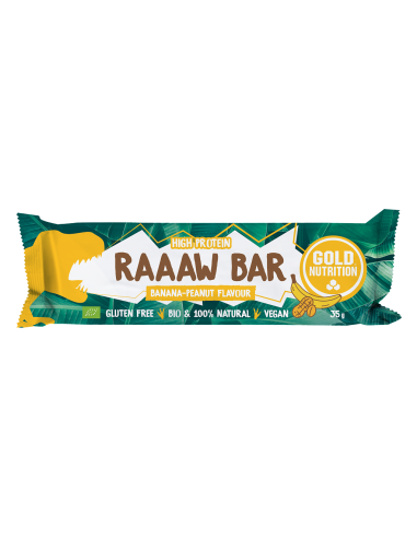 Raaaw Bar Platano/Cacahuete 35G 15 Un de Gold Nutrition