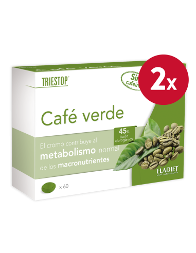 Pack de 2 uds Triestop Cafe Verde 60Comp. de Eladiet