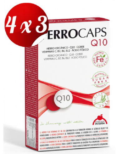 Pack 4x3 Ferrocaps Q10 60 capsulas de Intersa