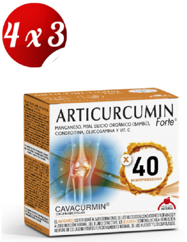 Pack 4x3 Articurcumin Forte 30 sobres de Intersa
