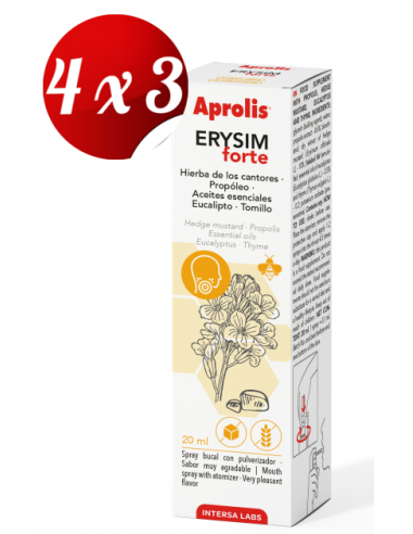 Pack 4x3 Aprolis Erysim Forte Spray Bucal 20 Ml de Intersa