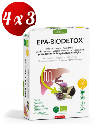 Pack 4x3 Bipole Epa-Biodetox 20 ampollas de Intersa