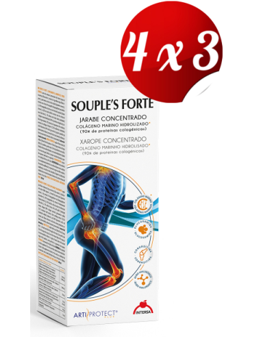 Pack 4x3 Souples Forte Jarabe 500 Ml de Intersa