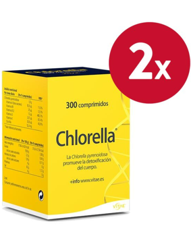 Pack 2 uds Chlorella 200mg 300 comprimidos de Vitae