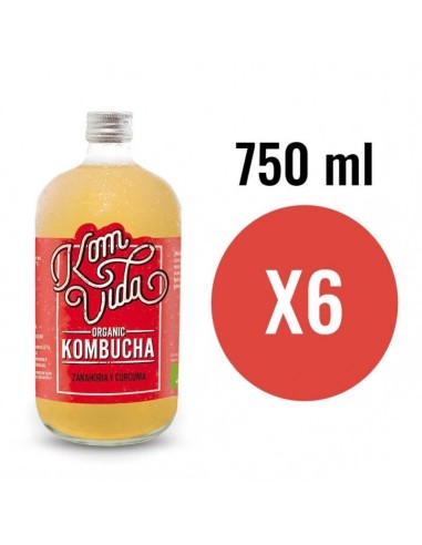 Kombucha Zanahoria y curcuma Bio 6x750ml Komvida