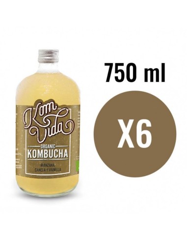 Kombucha Manzana, canela y vainilla Bio 6x750ml Komvida